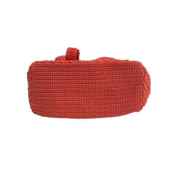 New w/ tags The Sak Orange Crochet Shoulder Bag w Flower - Picture 5 of 5